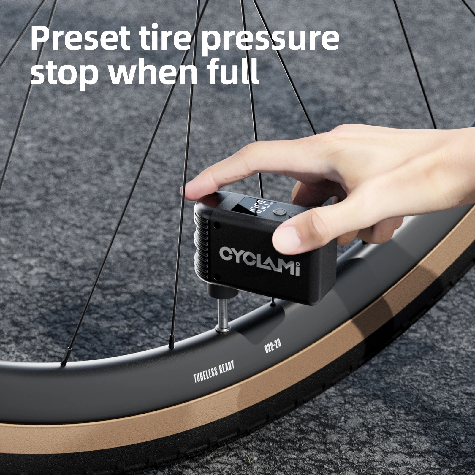 CYCLAMI A2 مضخة دراجة صغيرة محمولة قابلة للشحن منفاخ هواء 100 رطل لكل بوصة مربعة نوع-C ملحقات الدراجة لإطارات شريدر بريستا A2MINI