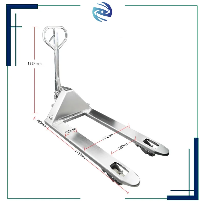 Stainless Steel Hand Pallet Truck 2 Ton 3 Ton Corrosion Resistant Manual Hydraulic Jack For Clean Industry