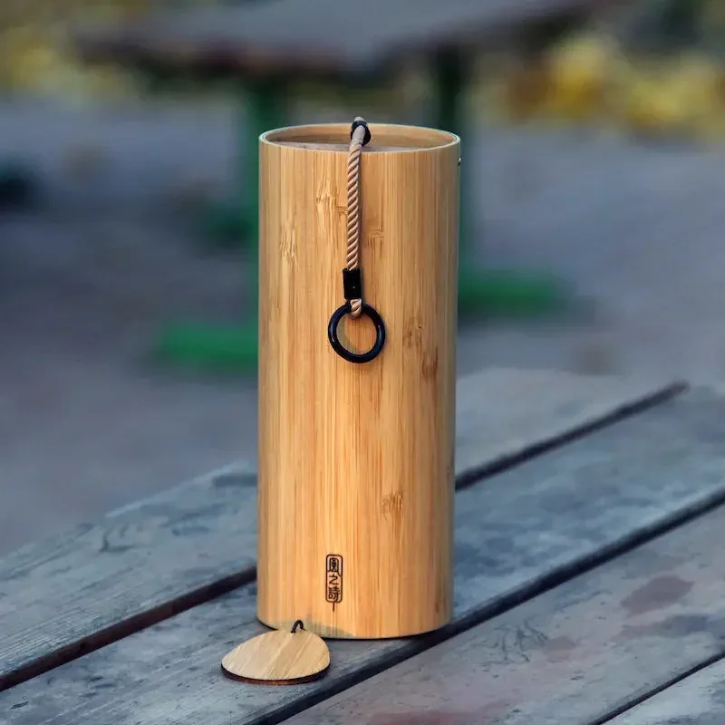 الخيزران الرياح الرنين الصينية نمط حديقة زينة غرفة نوم جدار الخيزران المعلقات تأثيث المنزل الديكور الرياح #5