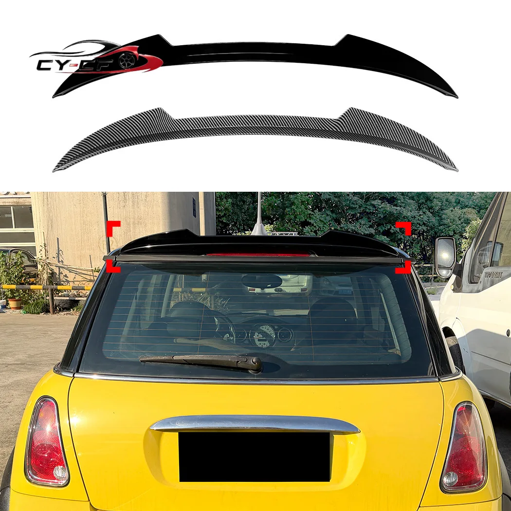 

Rear Trunk Spoiler Lip Roof Wing Carbon Fiber Look/Gloss Black Tail Tailgate Upper Splitter Lip For MINI Cooper 2001-2006 R50