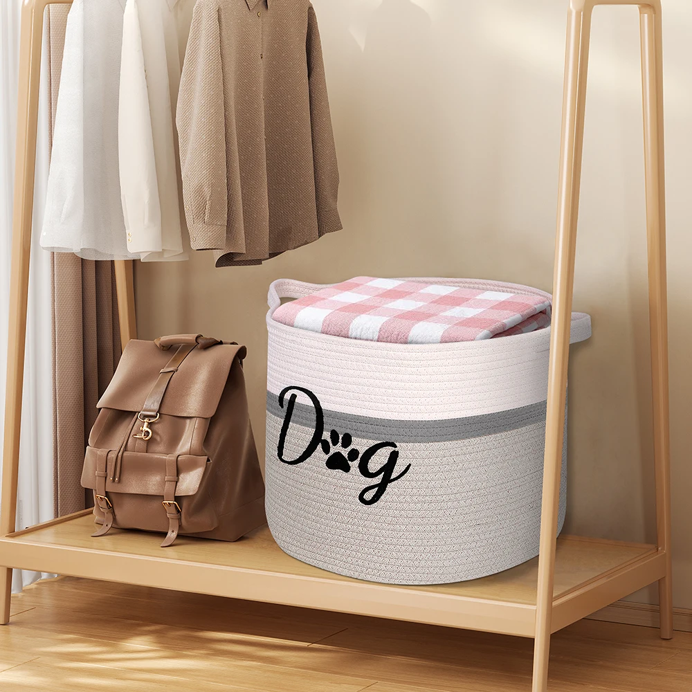 Durable Dog Toy Basket Storage Foldable Pet Bin Accessories Box Container Stuff Sundries Organize Baskets Case Home Tool