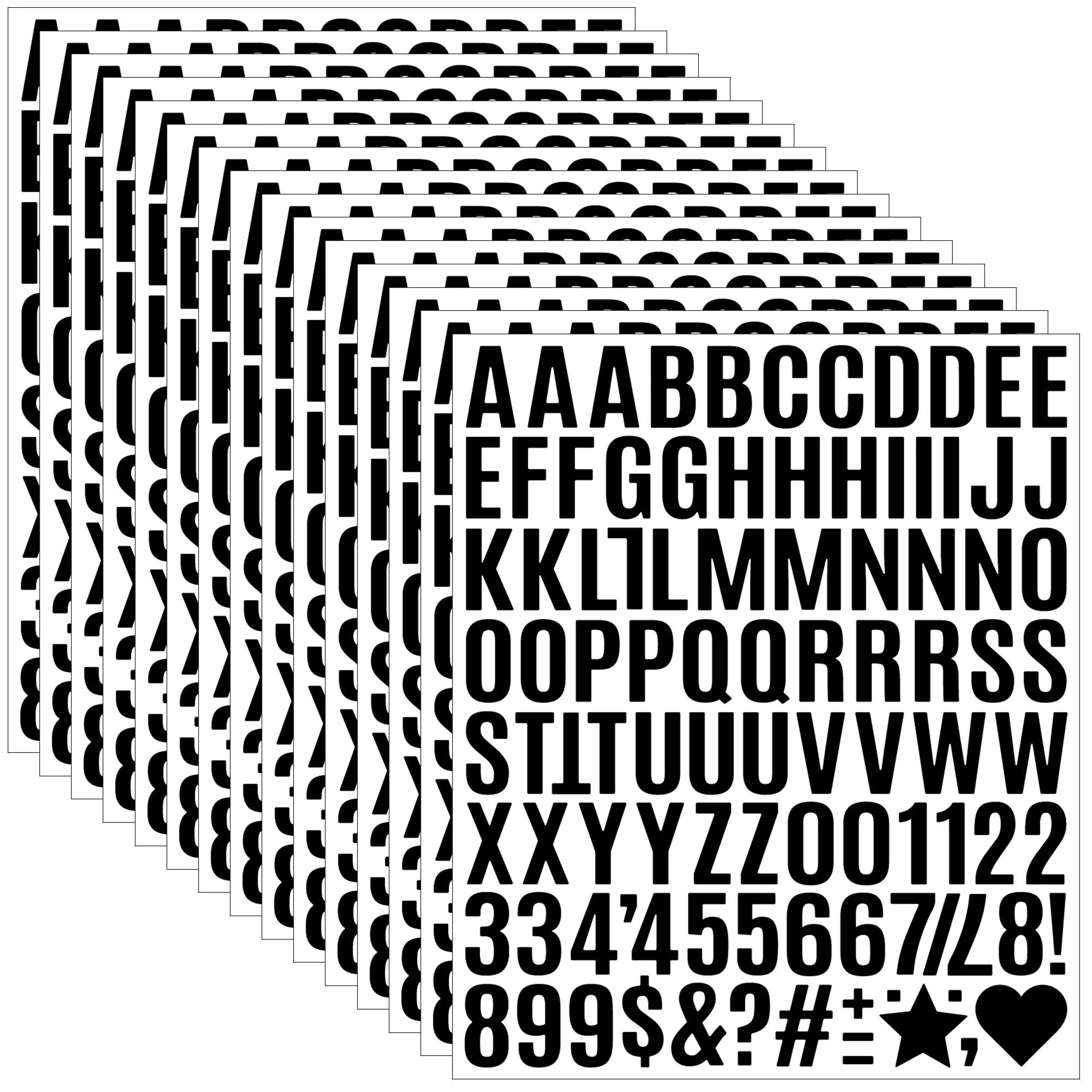 15Pcs/1inch Letter Stickers Self-Adhesive vinyl Alphabet Number Sticker For Mailbox,Sign Door, Business, Address Number,Cards,C