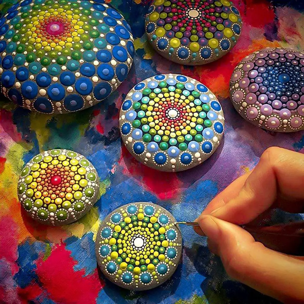 13Pcs/set Mandala Dotting Tools Set For Painting Pottery Ceramics Rocks Dot Kit Rock Stone Painting Pen Polka DIY Dot Tool