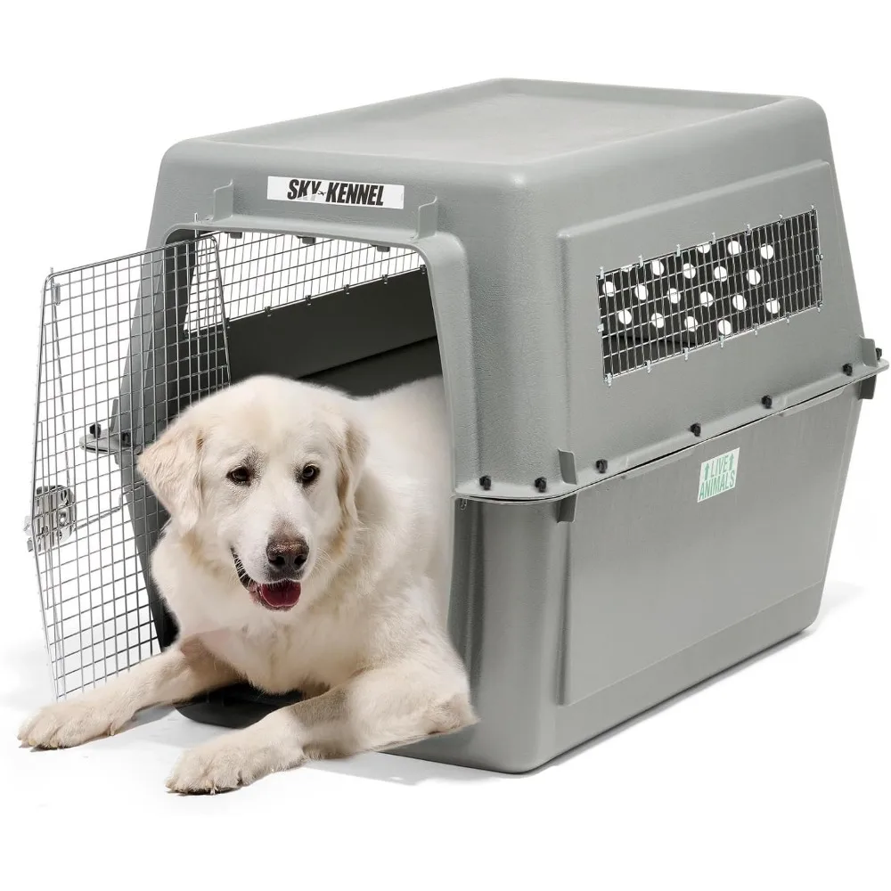 

Extra Large 48 Inch IATA Approved Heavy Duty Plastic Pet Crate for Air and Land Travel 90 to 125 Pounds