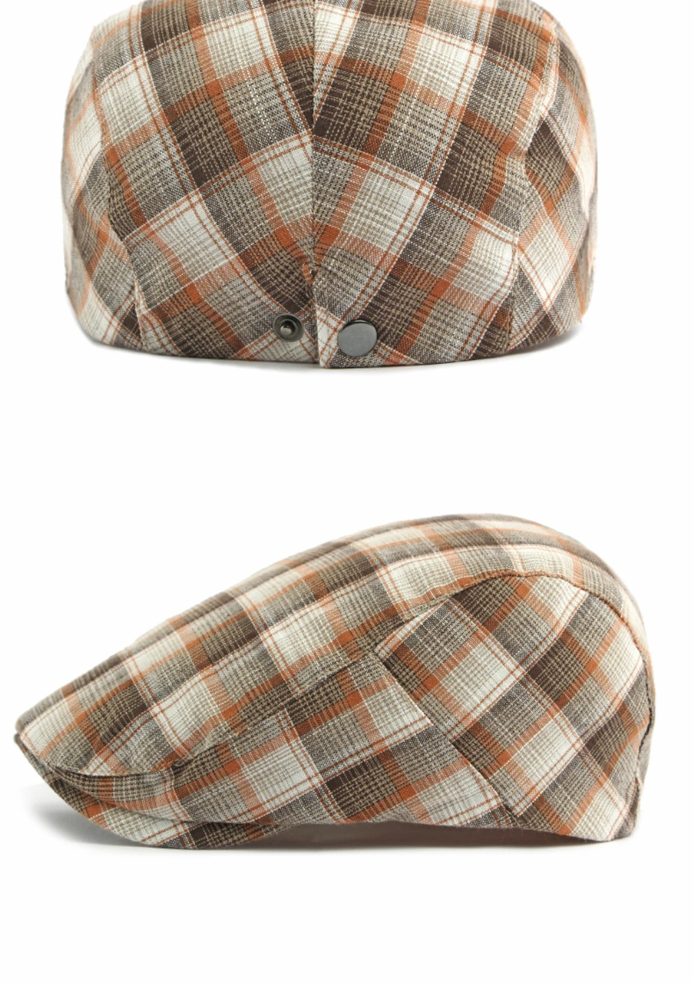 HT5073 Neue Frühling-Sommer Karierte Baskenmütze Unisex Ivy Flat Cap Vintage Künstler-Mütze Verstellbare Herren-Baskenmütze – Detail 9