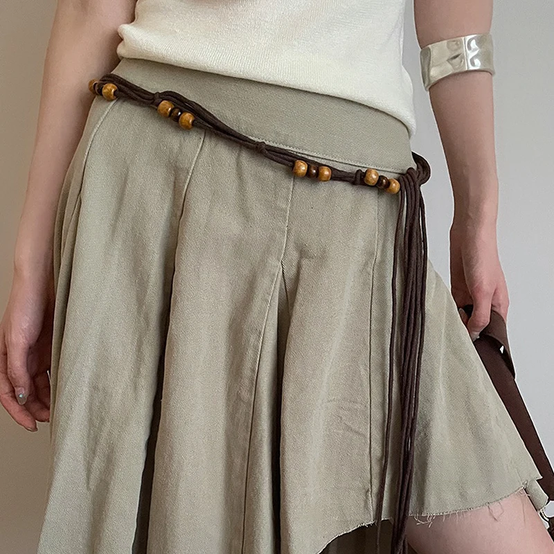 Rantai Pinggang Tenun Boho Modis untuk Wanita; Sabuk Gaun Gaya Etnik; Hadiah Bergaya dan Aksesori Pakaian.