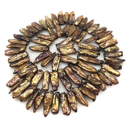 16 inches 18-20mm Brown Side Drilled Natural Biwa Pearls Loose Strand