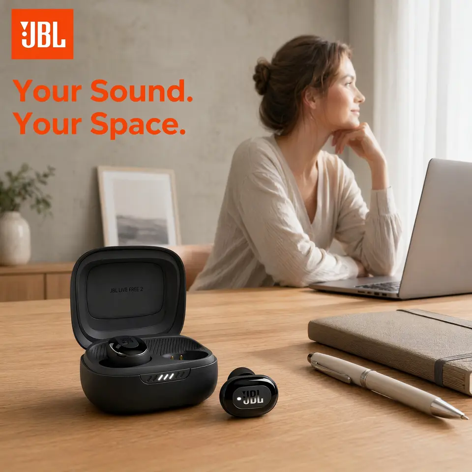سماعات أذن بلوتوث لاسلكية JBL Live Free 2 TWS مع إلغاء الضوضاء النشط سماعات رأس موسيقية رياضية سماعات أذن لاسلكية حقيقية مع ميكروفون - 4