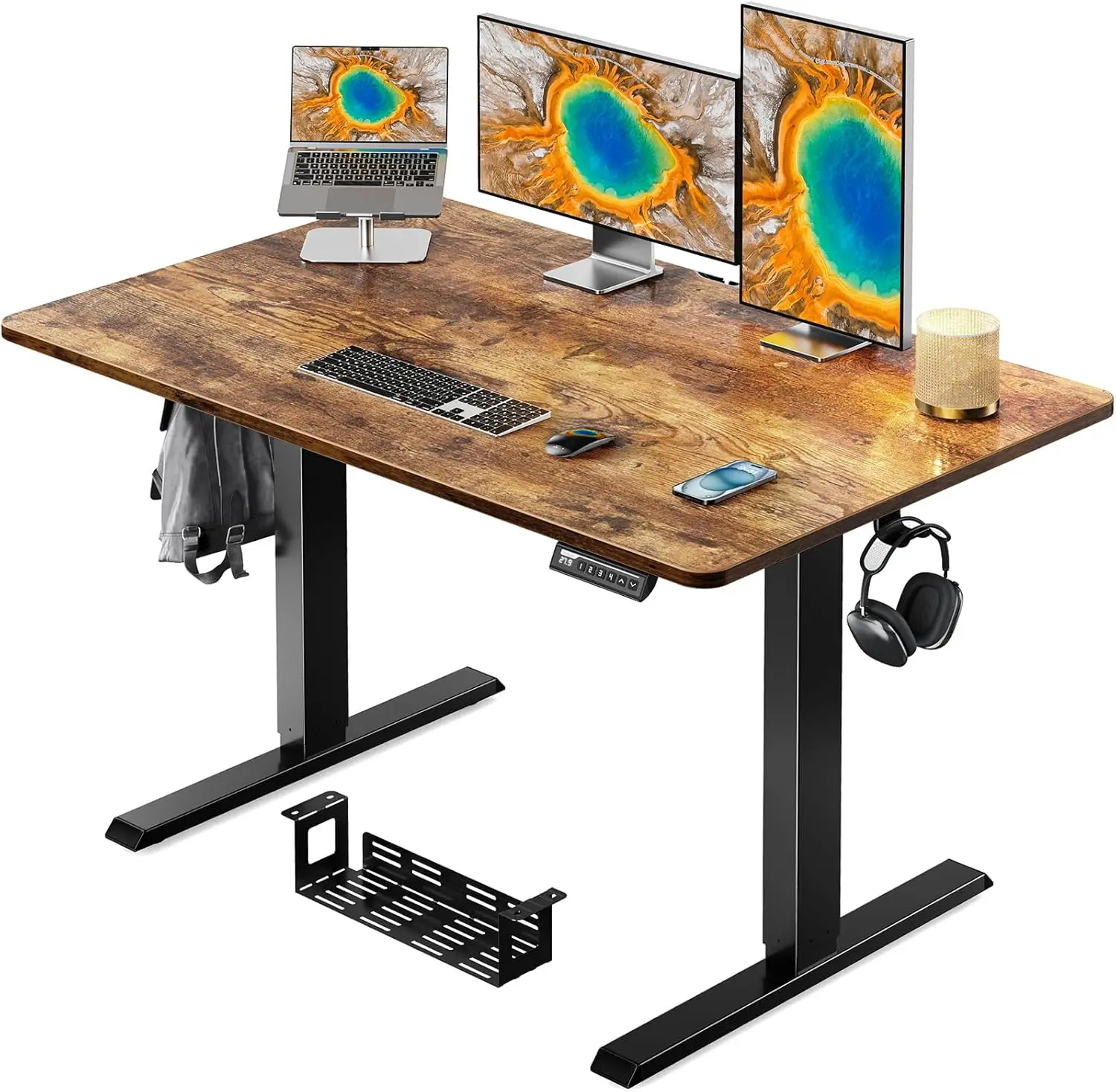 Ergear Whole Piece Standing Desk With 48X30 Inch Desktop, Adjustable Stand Up Desk For Home Office, Electric Computer Desk