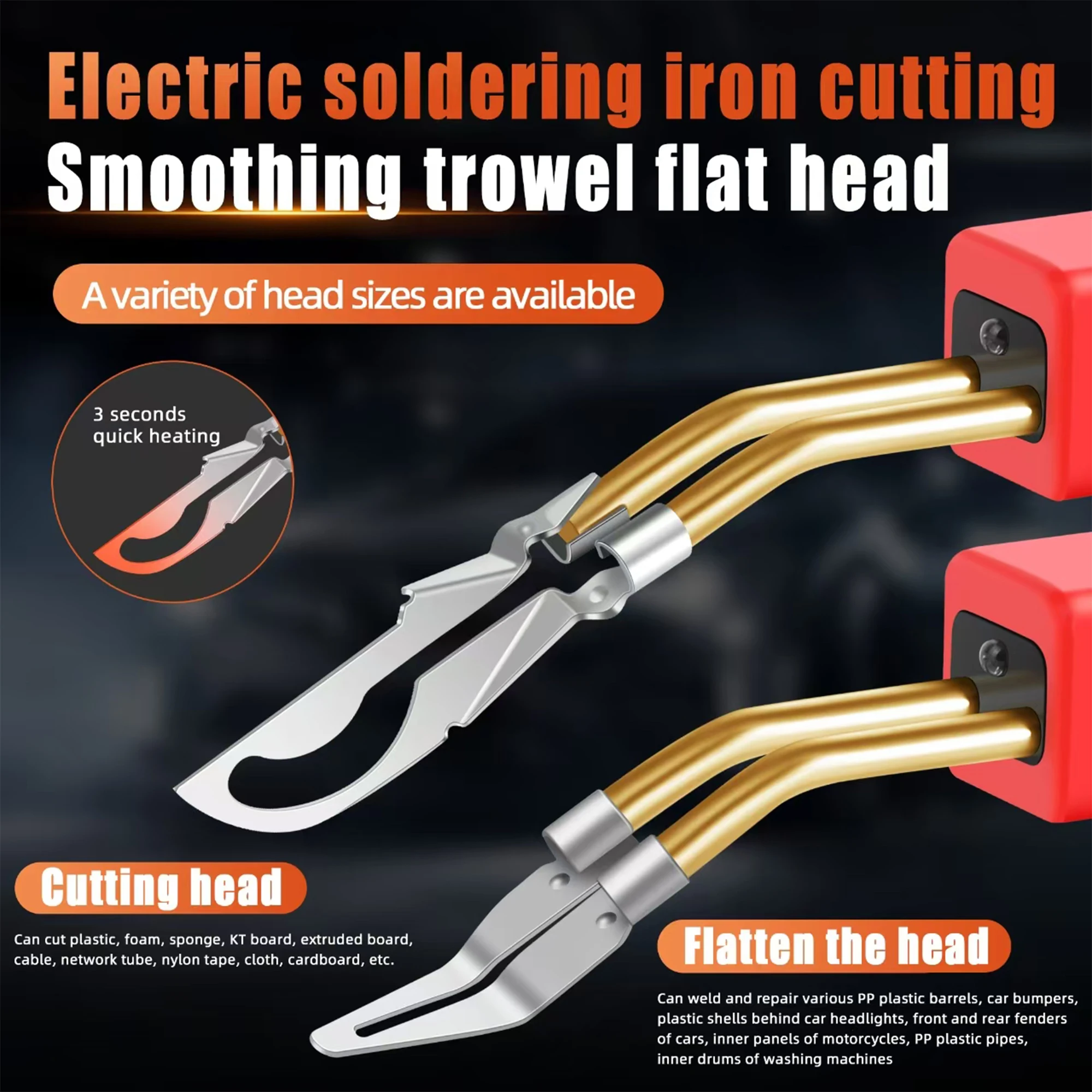 6pcs Durable Metal Plastic Welding Tool Set, Smooth Head Soldering Repair Iron, No Battery Required