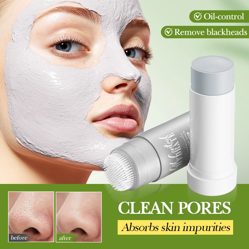 BIOAOUA-mascarilla de barro de limpieza hidratante, Control de aceite de carbón de bambú, palo de limpieza profunda, película de barro, Control de aceite, juego de belleza para viajes