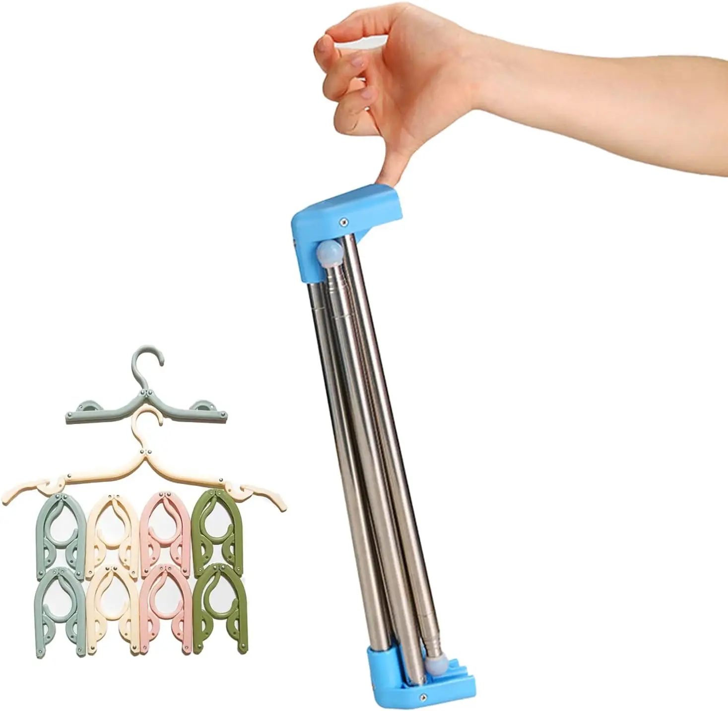 

Portable Garment Rack Extra Compact and Lightweight, Foldable Mini Drying Clothe Rack for Travel, Camping, Laundry, Danc