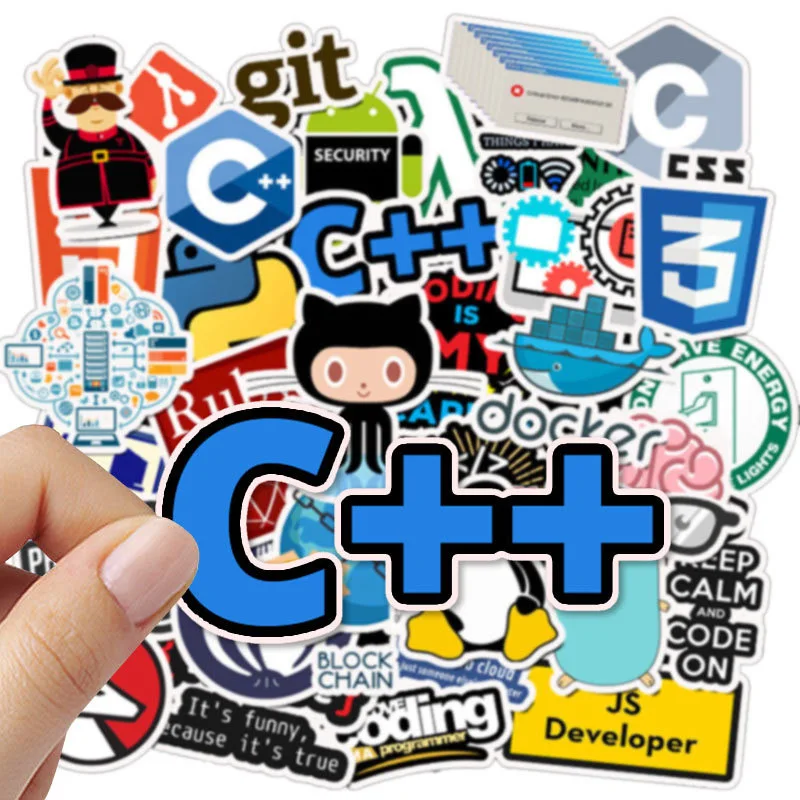 

10/50pcs Funny Programming Stickers Geek Java Docker Html Decals Skateboard Motorcycle Laptop Luggage Cool Programmer Sticker