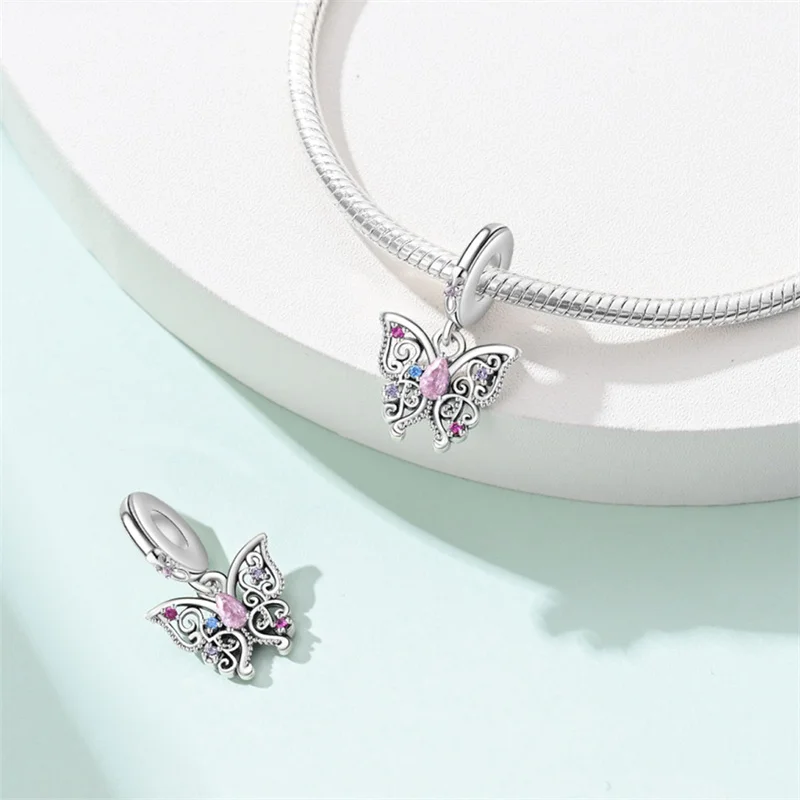 New In Silver Color Romantic Classic Series Guardian Flower Beads Fit Pan 3MM Bracelet DIY Charm Pendant Woman Jewelry Hot Sale