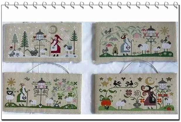 Pacchetto Four Seasons Shepherd Girl che saluta il cucito conteggiato kit con cuciture incrociate, nuovo stile, cross stich contato