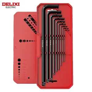 Delixi-Electric Allen Key Set, Allen Hex-Schraubenschlüssel, Box-Packed Sit Slot-Schlüssel, ärmelloses universelles Drehmoment, lange Fahrzeugwartungsmetrik 12 Hauptverkäufe Carraca Allen - №9
