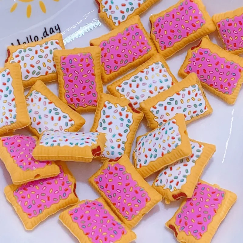 20/50Pcs Vogue Focal Silicone Beads 3D Biscuit Shape For Jewelry Making DIY Pen KeyChain Accessories Baby Silicone Beads
