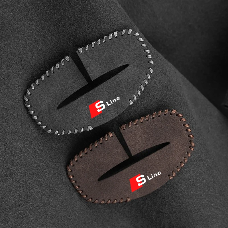 Suede Car Seat Safety Belt Buckle Decoration Cover Accessories For Audi Quattro A1 A3 A5 B5 B4 B8 B7 B6 S6 S7 Q5L Q7 Q8L RS6 RS4 view 4