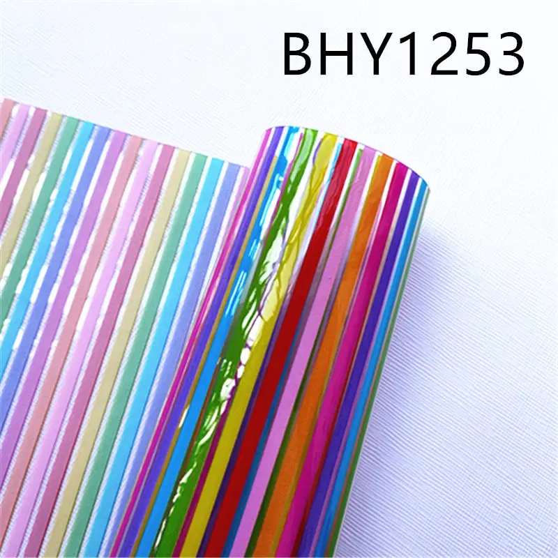 20*33CM A4 size candy color line print transparent jelly sheet UV print PVC bow bag fabric