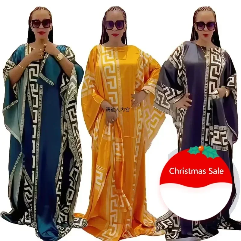 

fashion african dresses for woman digital printing evening dress batwing sleeve african dresses for women