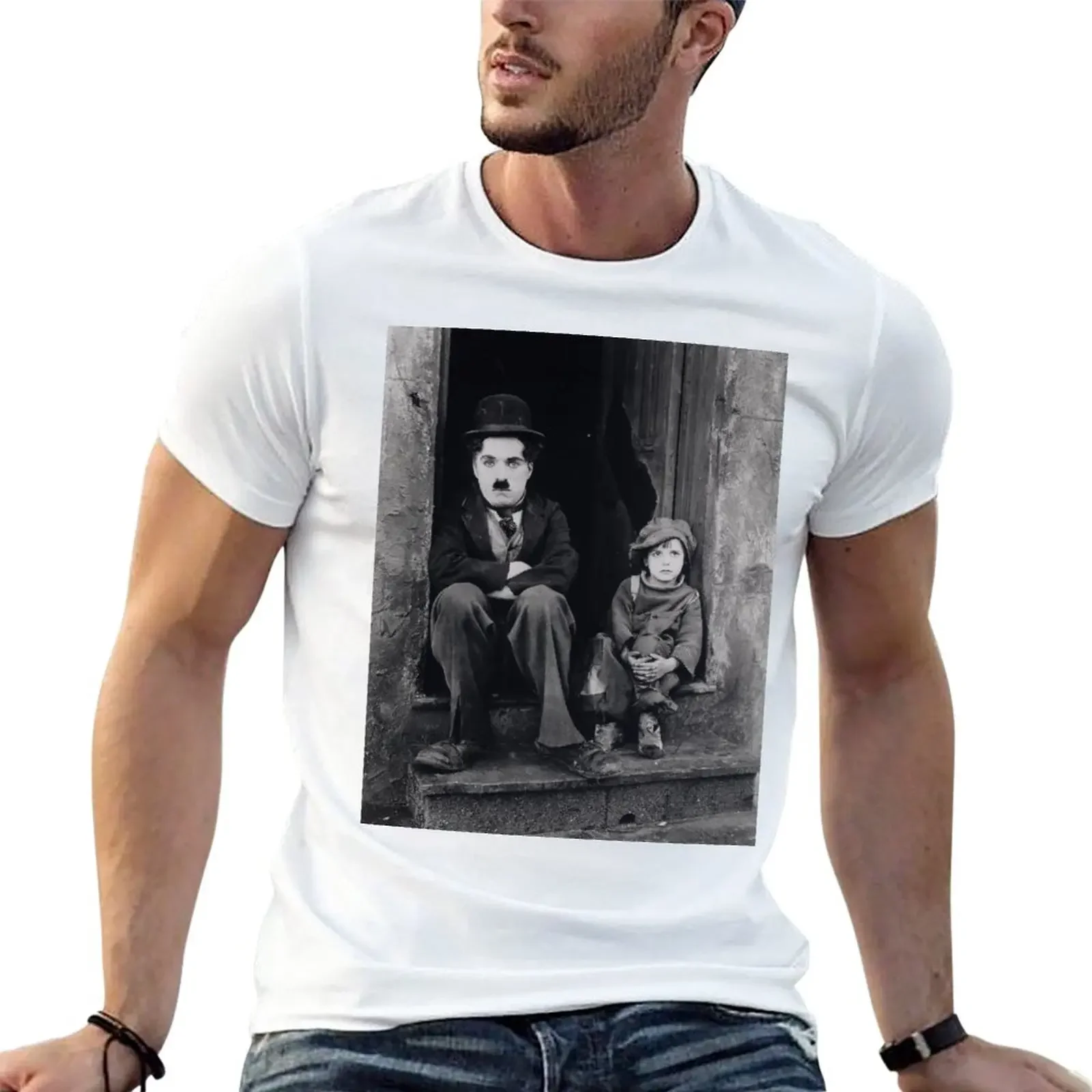 

Charlie Chaplin - The Kid T-Shirt quick-drying blue archive graphic t shirt vintage sweat shirts, men