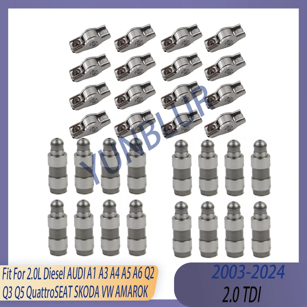 

Engine Parts 16x Valve Lifter 16x Rocker Arm Kit Fit 2.0 L T Diesel 03-24 For AUDI A1 A3 A4 A5 A6 Q2 Q3 Q5 SEAT SKODA VW AMAROK