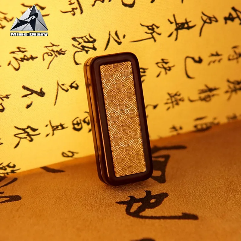 Sandalwood Dingding Paragraph EDC Fidget Spinner Stress Relief Toy Mechanical Push Card Fingertip Slider ADHD Relief Tools