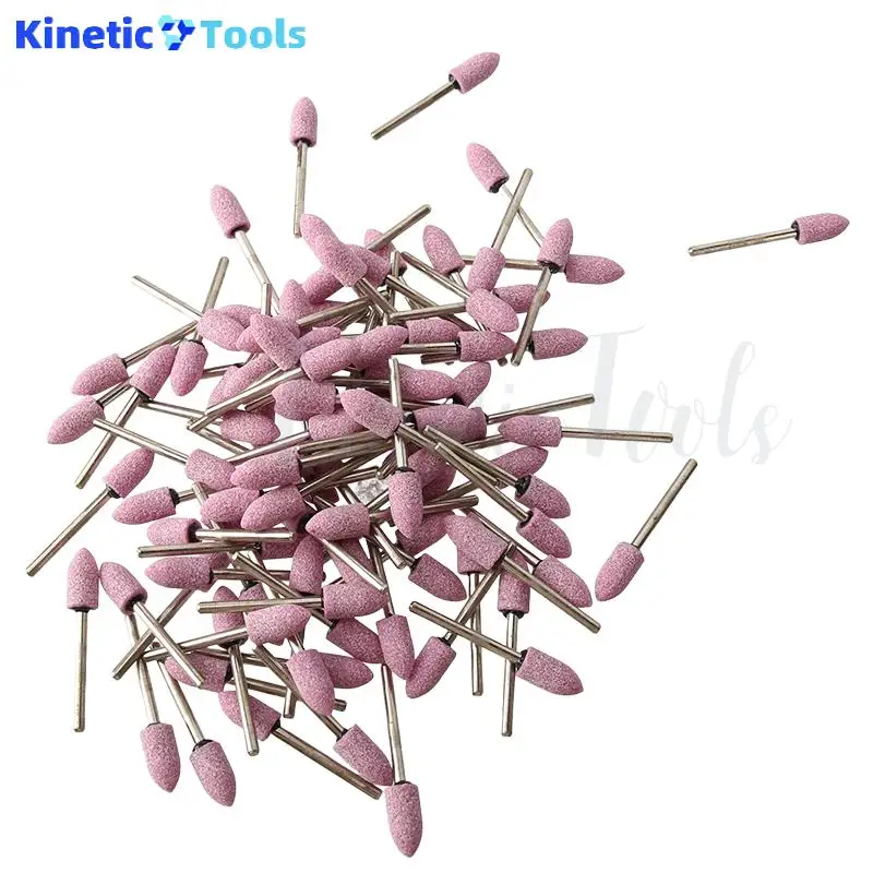 100PCS/Kotak Batu Abrasif Pemoles Kepala Gerinda Mata Bor Listrik Roda 8mm Untuk Alat Putar Dremel