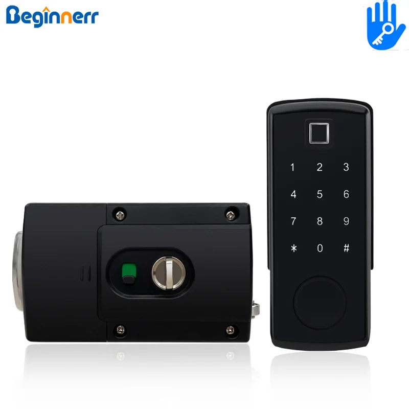 

Rim Door Lock Deadbolt Ttlock Keyless Entry Alexa Google Home Fingerprint RFID Ccard Password DIY Smart Door Lock