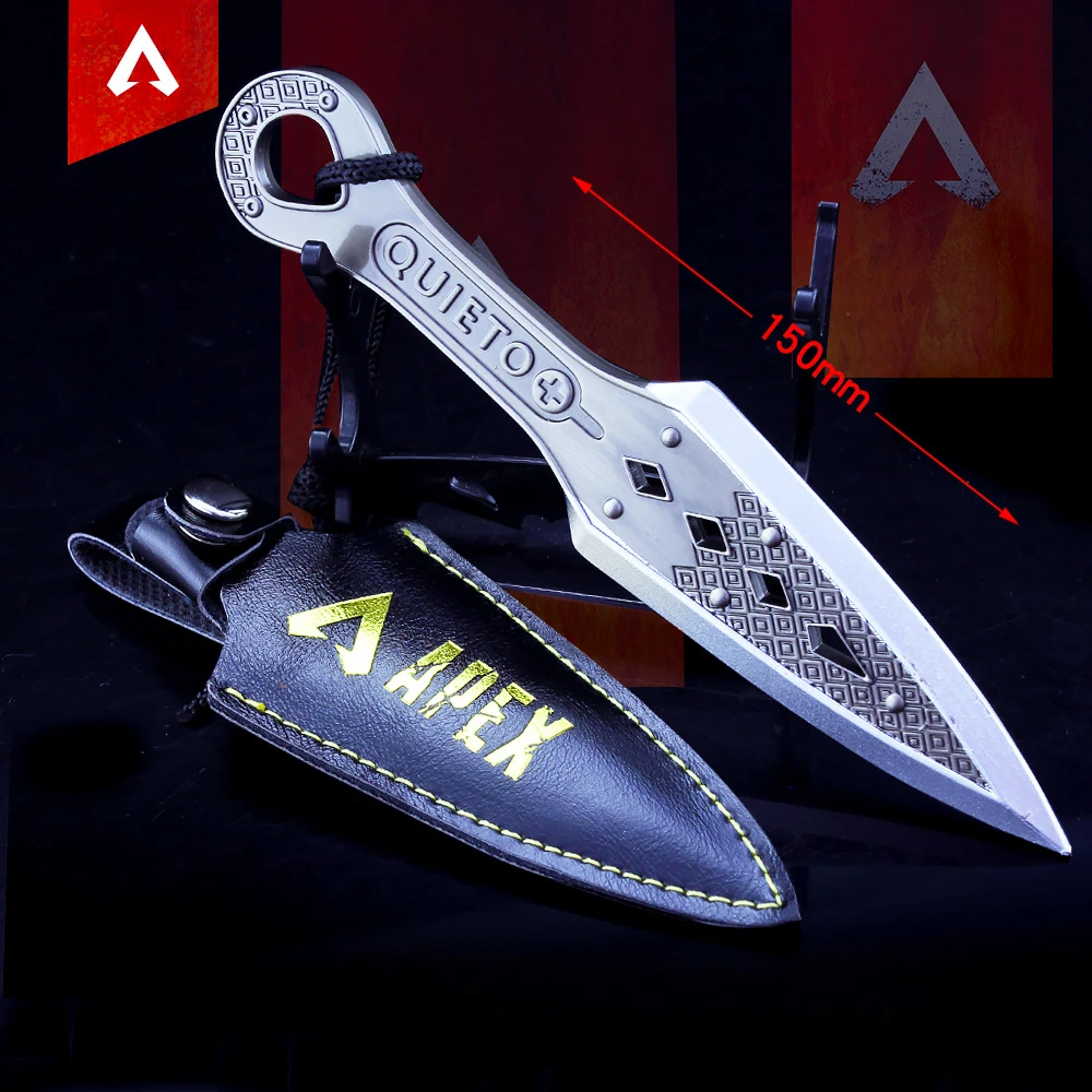 APEX-Anime Herói Jogo Arma, Evil Spirit, Estojo de Couro, Versão Espada, Zinc Alloy Model, Pendant Toys, Circundante, 15cm Erosão