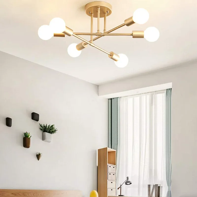 Modern LED Ceiling Light Chandelier for Bedroom Living Dining Room Minimalist Black White Golden Home Decor Lighting Fixture