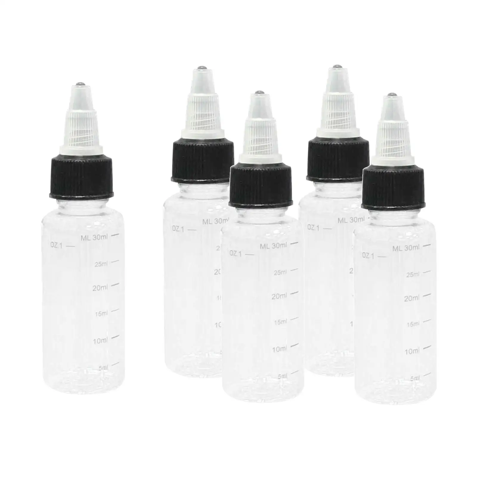 5x 30/60/100/120/20ml Bottle with Twist + Suits Thin Liquid and Very Thick Liquid, Easily Squeeze Out
