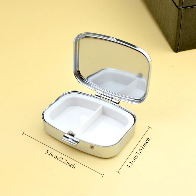 علبة حبوب على شكل طلاء زيتي، مقصورتين. #2