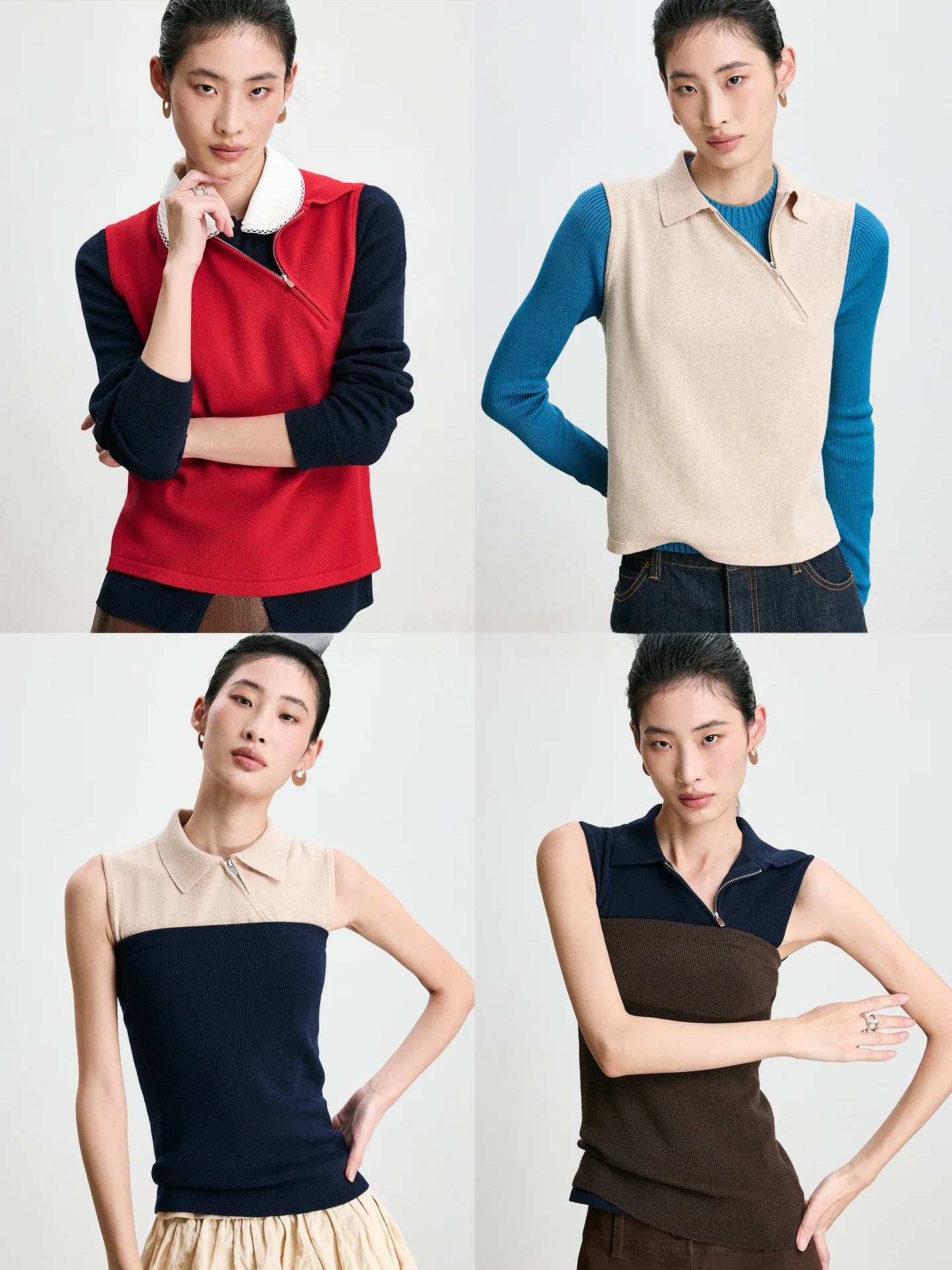 

Женский вязаный жилет CHANDOOIVY из австралийской шерсти Ultrine с асимметричным дизайном, винтажным отложным воротником и косыми рукавами