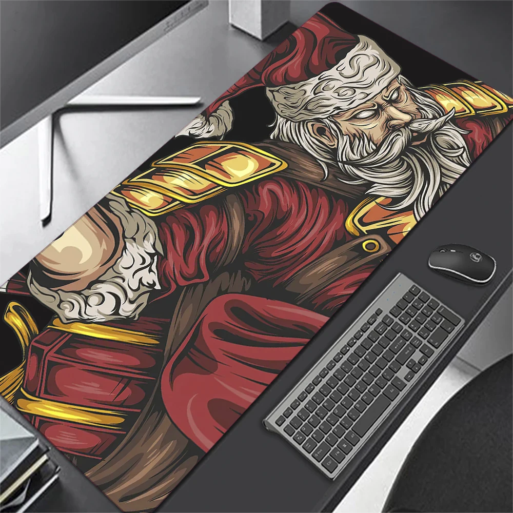 Santa Claus mouse pad Christmas Gaming Accessories Large Mouse Pad Black large Desk Mat Pad for Computer Mouse RUG Blanket  PC..