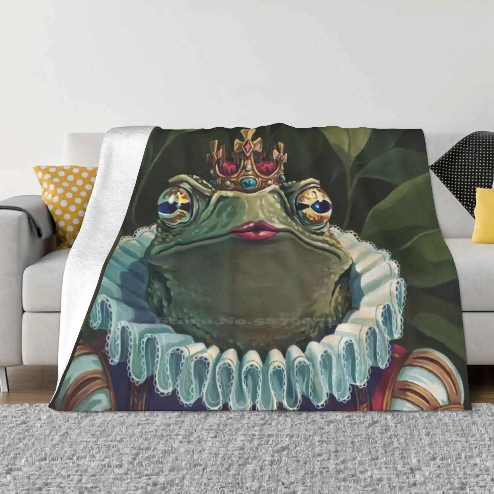 Toad Queen Top Quality Comfortable Bed Sofa Soft Blanket Toad Frog Queen King Royal Princess Fairytale Fancy Elegant Portrait