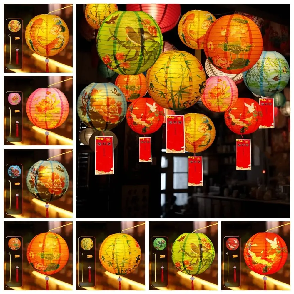 With Lighting Chinese Lantern DIY Materials Good Luck With Handle Party Glowing Lantern Handmade Luminous Lantern Lamp Kits