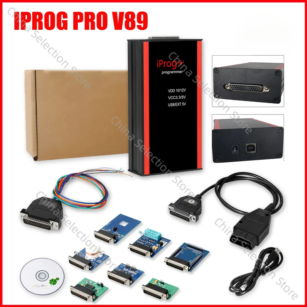 

Полный набор IProg Pro V89 2025 Iprog V87 IMMO/KM/радио/подушка безопасности, сброс приборной панели, диагностический инструмент, инструмент для программатора ключей ЭБУ