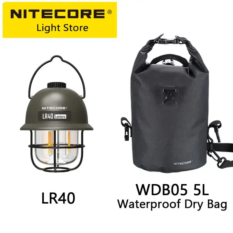 2026 NITECORE LR40 2-in-1 Camping Light Power Bank 100 Lumens 3  Sources Portable LED USB-C Rechargeable Tent Lantern