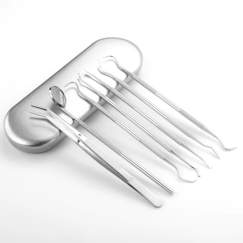 5Box Stainless Steel Dental Tools Mouth Mirror Probe Tartar Protector Tartar Tools Dentist Tool Set Decalcification