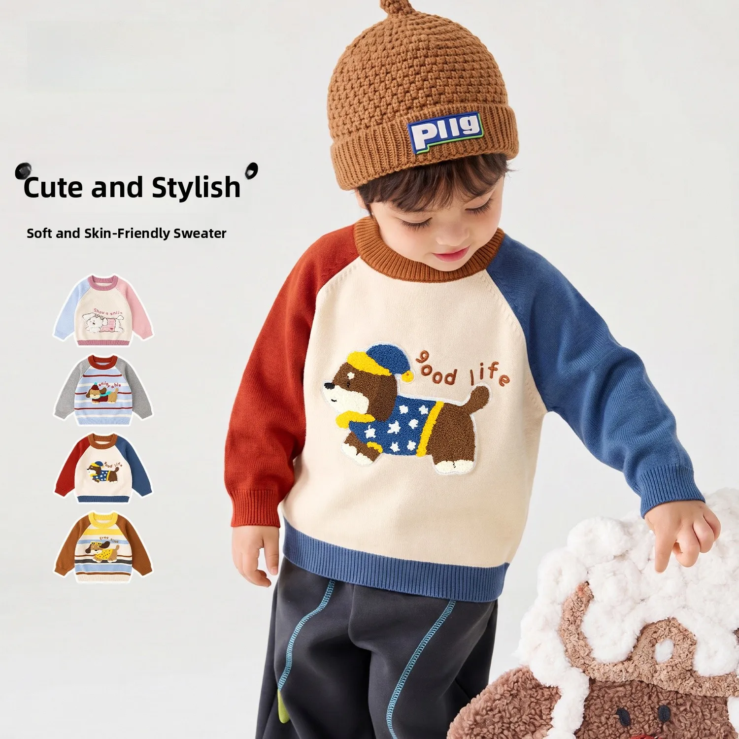 cartoon-long-sleeve-children's-knitted-sweater-soft-polyester-acrylic-nylon-blend-baby-boys-girls-clothes-casual-style