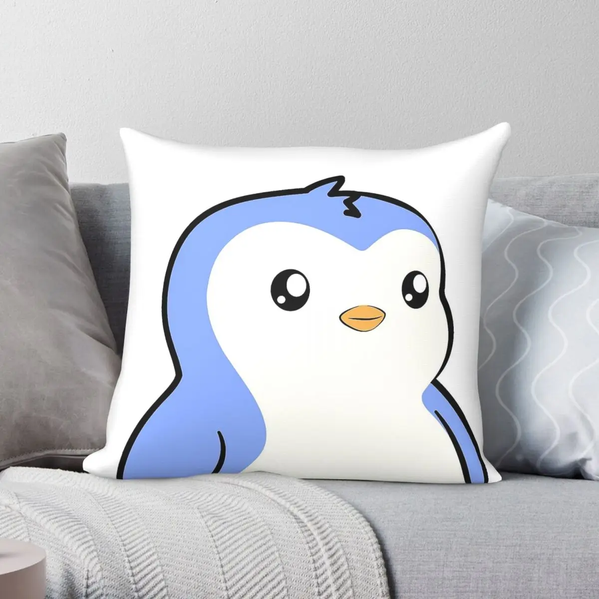 Креативная декоративная наволочка Pudgy Penguin Crypto NFT из полиэстера, льна и бархата с декоративной молнией, 18 дюймов