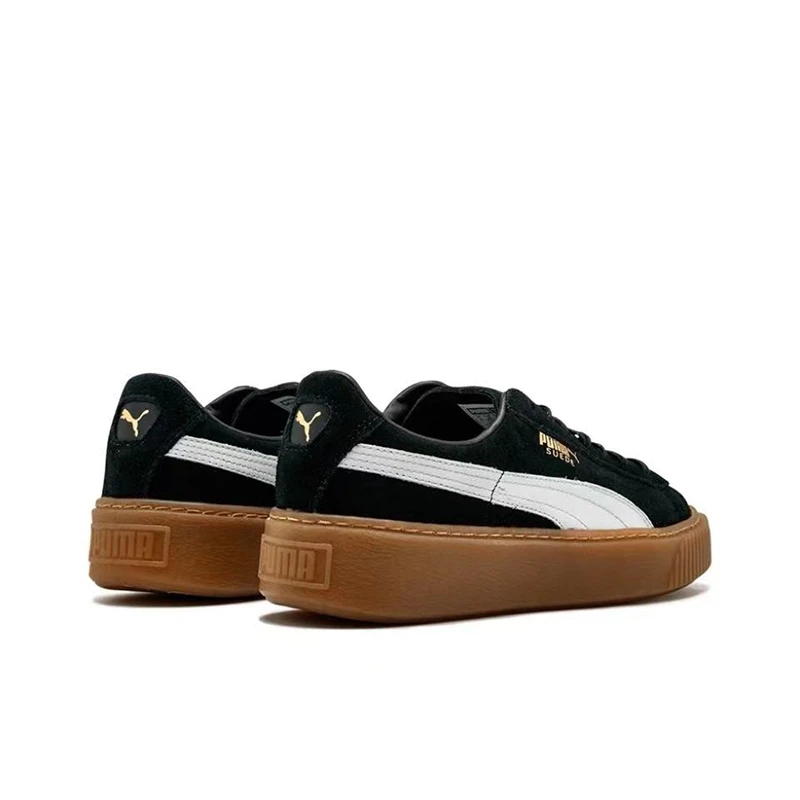 PUMA Basket Platform Suede Retro Sports Anti slip Lightweight Low cut Board Shoes for Women