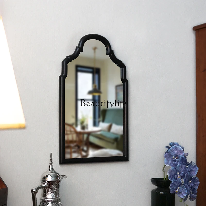 

American Wall-Mounted Makeup Mirror Modern Minimalist Entrance Washroom Vintage Bathroom Decorative Mirror