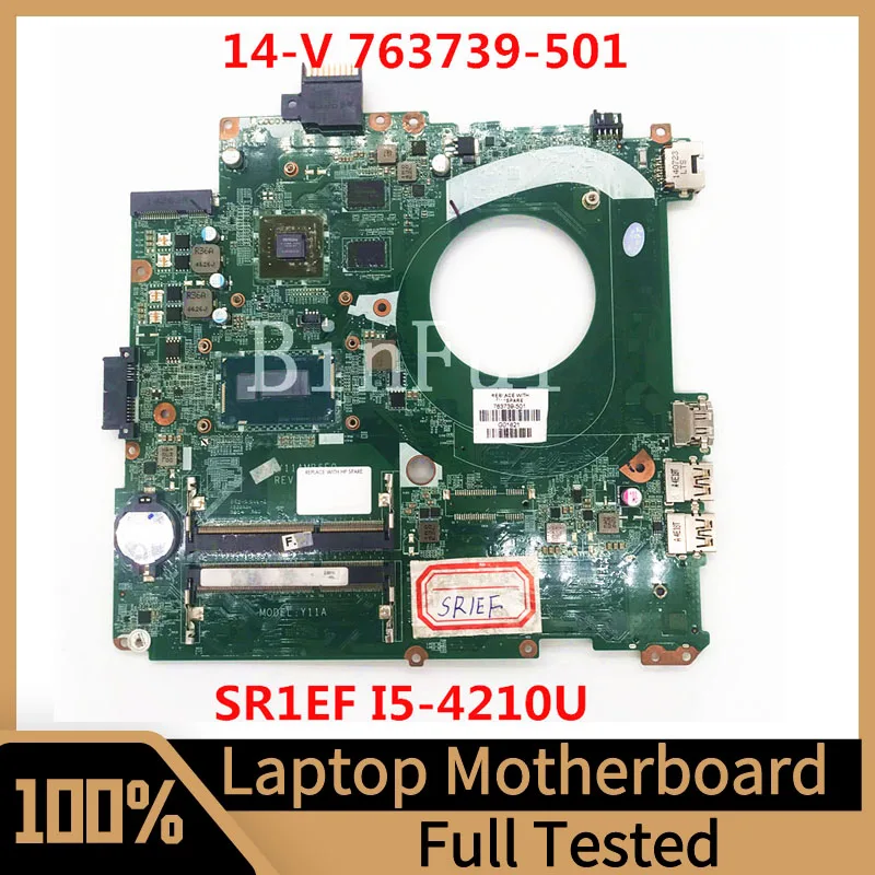 

763739-001 763739-501 763739-601 For HP 14T-V 14-V Laptop Motherboard DAY11AMB6E0 With SR1EF I5-4210U CPU GT830M 100%Full Tested