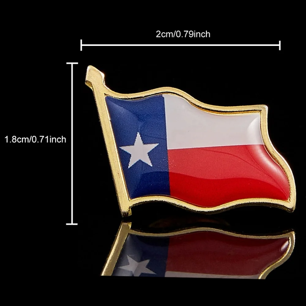 USA Texas State Flag Lapel Pin Metal National Waving Badge Brooch Lapel Pin Suit&Travel Bags Accessories