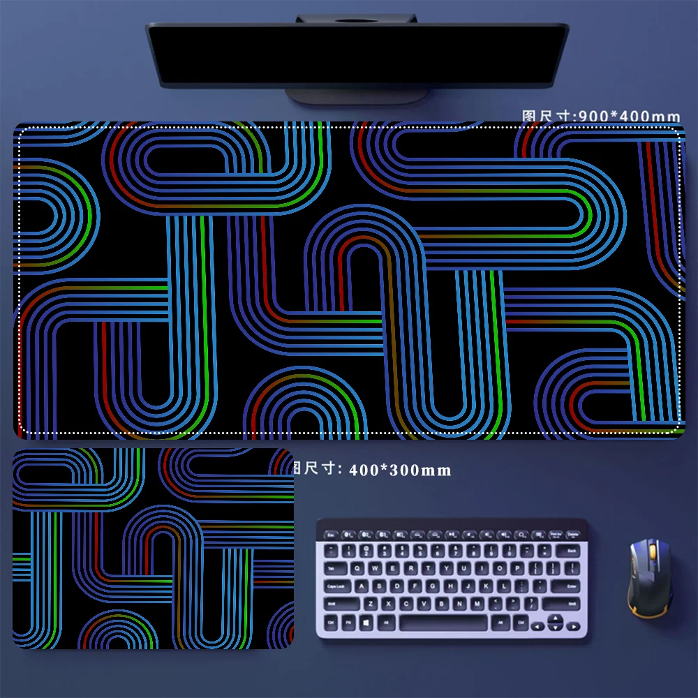 

Geometric Maze Mousepad Table Mat Gamer Mousemats Office Mouse Mat Rubber Anti Slip Big Keyboard Mats For Computer