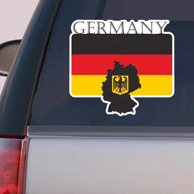 Germany Flag Car Sticker Round Flag For Laptop Book Fridge Guitar Motorcycle Helmet ToolBox Door PC Boat  Waterproof Decals Y455