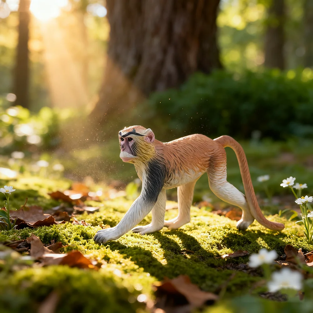 Toymany Simulation Patas Monkey Primate Animal Model Toy Mini Figures Dolls Action Figurines Toys Children Gift Cake Decora