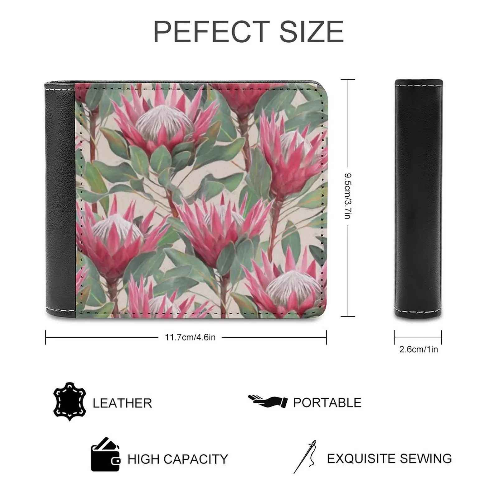 홍수를 통해 가죽 지갑 남성 클래식 블랙 지갑 신용 카드 소지자 패션 남성 지갑 일본 학교 소년 일본 여우